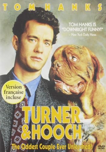Tom Hanks with a large dog on the "Turner & Hooch" DVD cover.