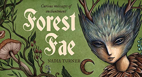 Book cover featuring a forest fae with antlers, mushrooms, and vines on green background.