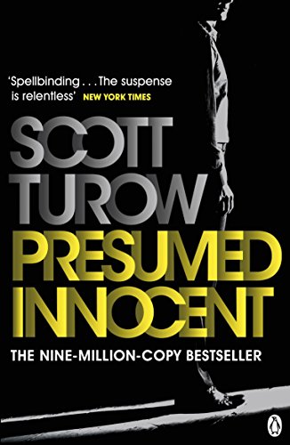 Book cover for Presumed Innocent by Scott Turow featuring a silhouette of a man.