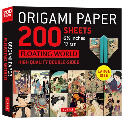 Package of 200 double-sided origami papers with Japanese art prints.