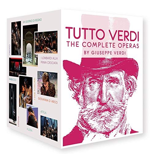 Blu-ray box set of Giuseppe Verdi operas with portrait of composer.