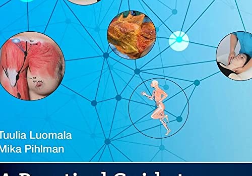 Book cover with circular medical diagrams and illustrations over a blue network background.