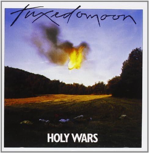 CD cover for Tuxedomoon’s “Holy Wars” with a fiery, smoky landscape.