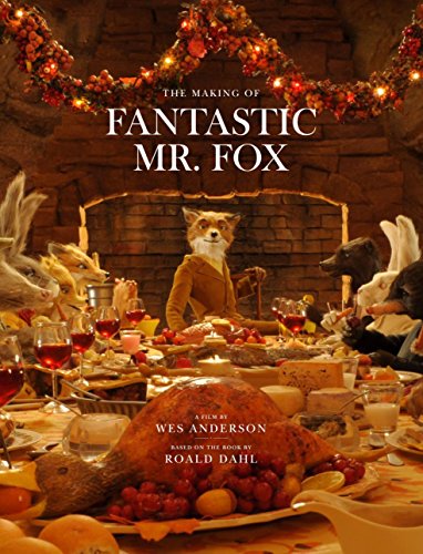 Book cover showing Mr. Fox sitting at a dinner table with other animal characters.