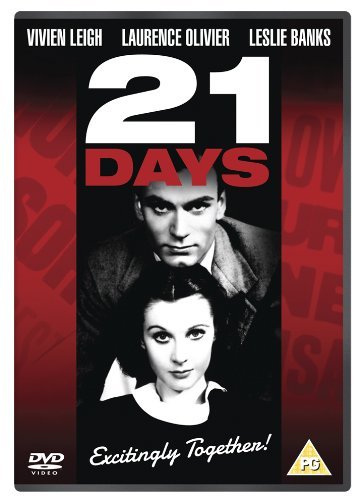 DVD cover for "Twenty One Days" featuring black and white portraits of three actors.