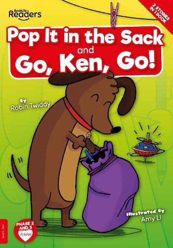 Book cover featuring a brown dog putting a toy into a purple sack.
