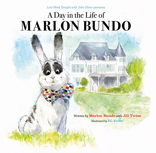 Book cover featuring a rabbit in a bow tie before a large house.
