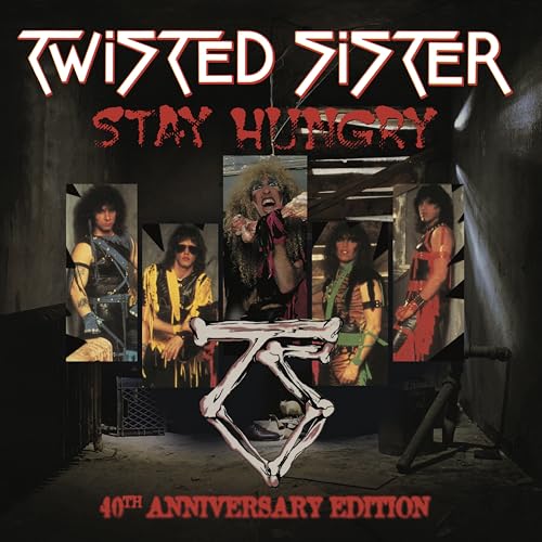 Twisted Sister “Stay Hungry” album cover with band members and bones.