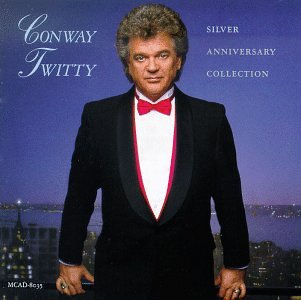 Conway Twitty portrait on album cover for a silver anniversary collection.