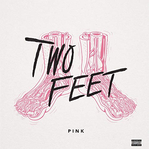 Album cover for Two Feet’s “Pink” featuring illustrated pink feet.