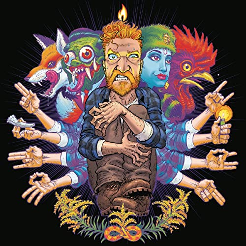 Album cover for Tyler Childers’ “Country Squire” featuring illustrated figures.