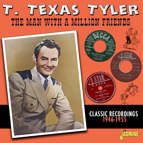 T. Texas Tyler CD cover with portrait, record labels, and horse imagery.