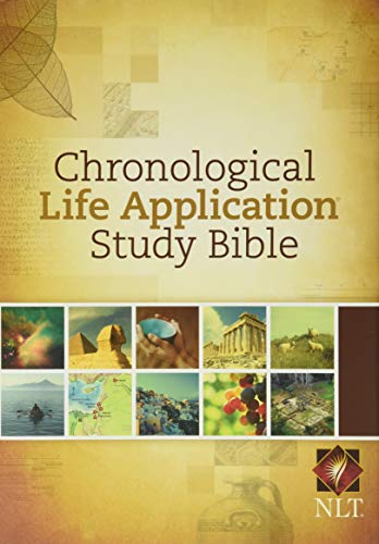 NLT Chronological Life Application Study Bible cover with historical imagery.
