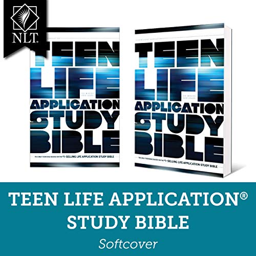 Two copies of the NLT Teen Life Application Study Bible, white spine.