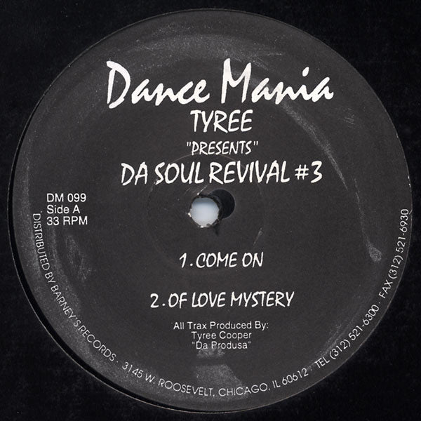 Black vinyl record label with white text: "Dance Mania" and tracklist.