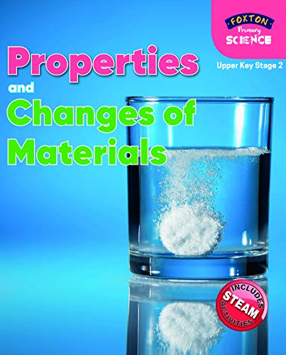 Book cover: "Properties and Changes of Materials" with fizzing tablet in water.