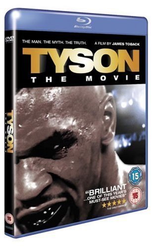 Blu-ray case for Tyson The Movie featuring a close-up portrait of Mike Tyson.