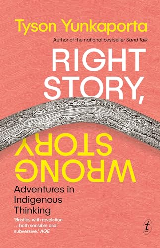Book cover with a textured coral background, a curved wooden boomerang, and bold text.