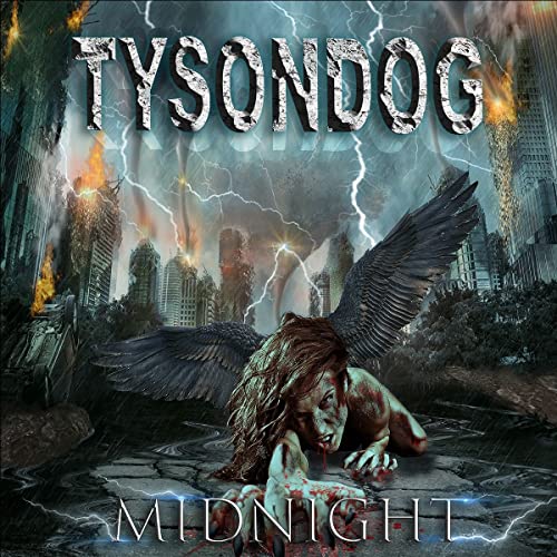 CD cover: winged figure amidst a ruined, stormy cityscape.