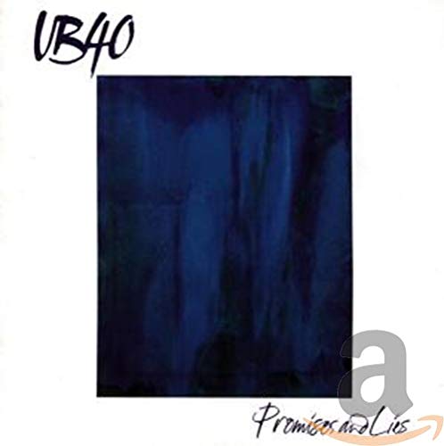 UB40 album cover, “Promises and Lies”, featuring abstract blue imagery.
