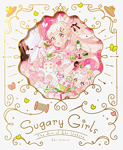 Book cover featuring anime-style girls amidst pink and gold floral decorations.