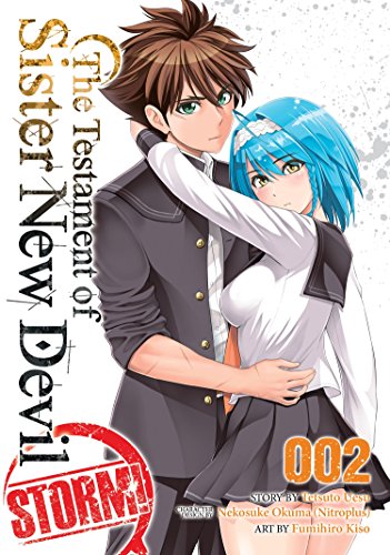 Manga cover featuring a brown-haired boy and a blue-haired girl embracing.