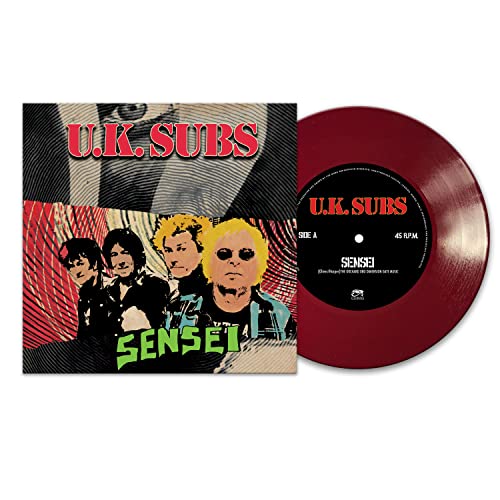 Red vinyl record of UK Subsā āSenseiā with band photo cover art.