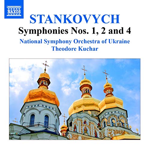 CD cover for Stankovych symphonies featuring golden-domed Ukrainian churches.