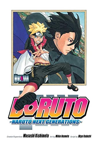 Cover of “Boruto: Naruto Next Generations, Vol. 4” manga with two young characters.
