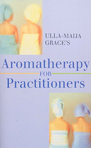 Book cover: "Aromatherapy For Practitioners" by Ulla-Maija Grace, with figures.