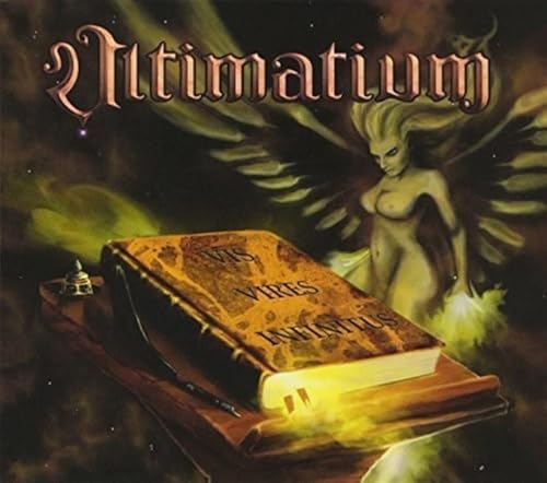 CD cover: ornate book, ethereal figure, and dark, swirling background.