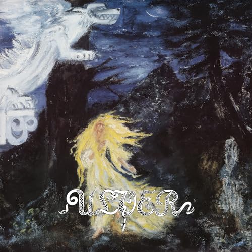 Painted album cover featuring a wolf, figure, and the band name "Ulver".
