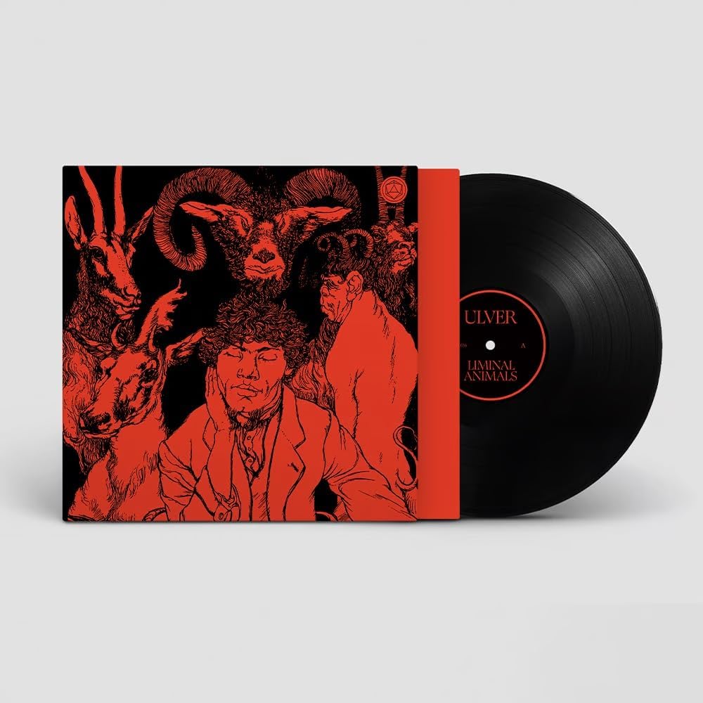 Ulver’s “Liminal Animals” vinyl record with red illustrated cover art.