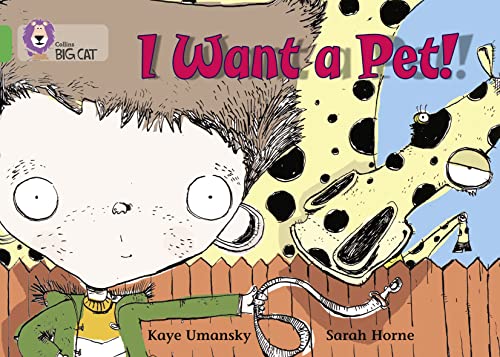 Book cover: boy with large eyes and a spotted dog on a leash.