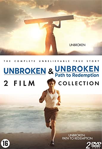 DVD cover for "Unbroken" films, showing a man running and carrying wood.