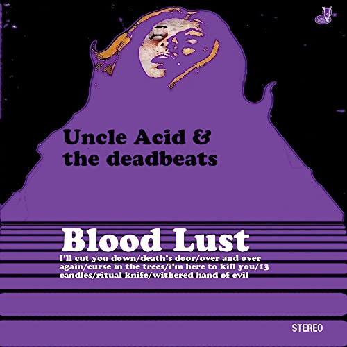 CD cover for Uncle Acid & The Deadbeats’ “Blood Lust” album, purple and black.