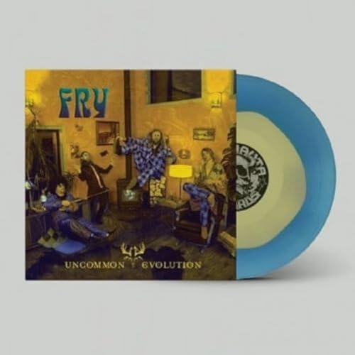 Album cover art showing a room with people and a blue and yellow vinyl.