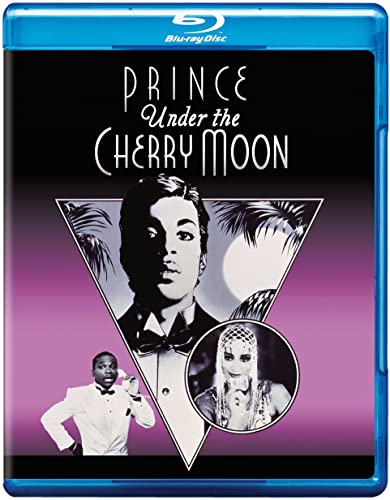 “Under the Cherry Moon” Blu-ray cover featuring Prince in a split portrait.