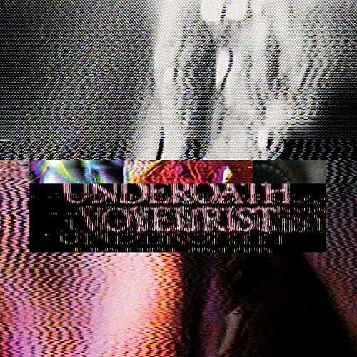 Underoath’s “Voyeurist” vinyl album cover with distorted, glitching imagery.