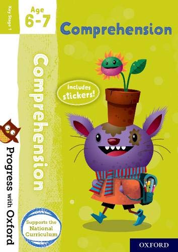 Progress with Oxford Comprehension age 6-7 workbook cover featuring a cartoon purple creature.