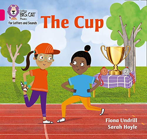 Book cover: two children stretching near a gold trophy on a track.