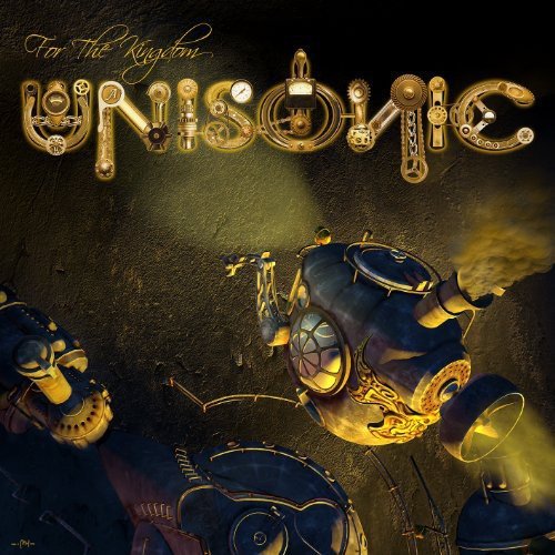 Steampunk-style album cover with gears, a submarine, and golden lettering.