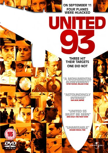 United 93" DVD cover with collage of faces and airplane imagery.