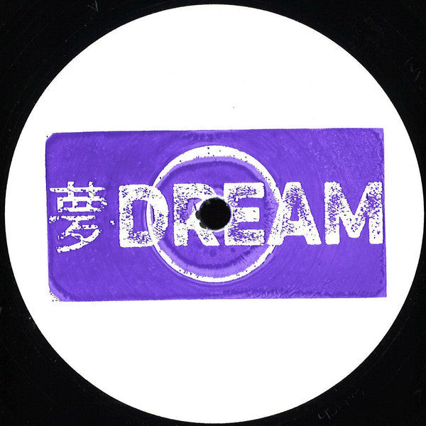 Vinyl record label with purple rectangle and white “DREAM” text.
