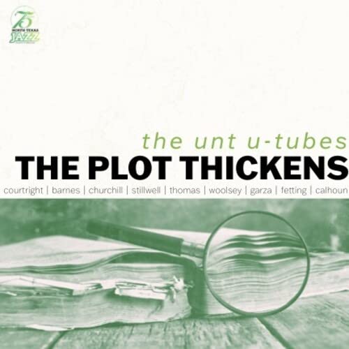 CD cover for “The Unt U-tubes - The Plot Thickens” with magnifying glass.