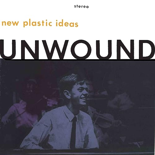 Album cover for Unwound’s “New Plastic Ideas” featuring a man’s portrait.