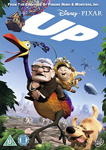 Up" DVD cover featuring Carl Fredricksen, a smiling elderly man with a hat.