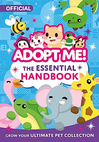 Book cover featuring colorful cartoon animals from the “Adopt Me!” game.