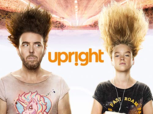 DVD cover for "Upright" featuring two people with large hairstyles.