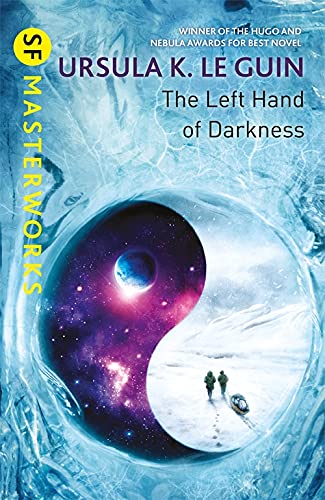 Book cover: swirling galaxy and icy landscape with two figures.